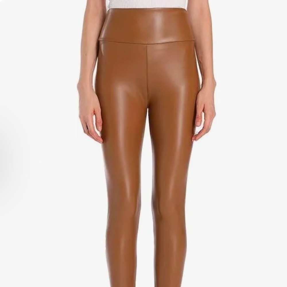 NWT Bagatelle Faux Leather High Rise Skinny Leggings.  Cognac.  Size‎ Large.